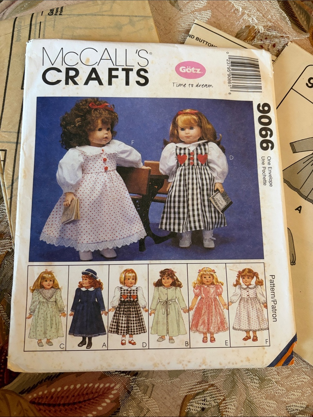Vintage McCall's Crafts 9066 18" Doll Clothes Sewing Pattern UNCUT Götz AG